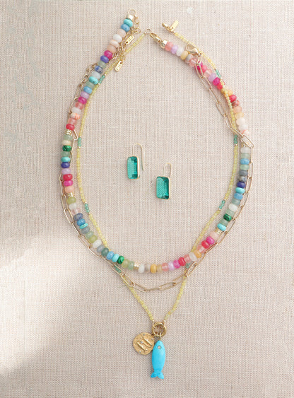 Prism Petite Rainbow Beaded Necklace