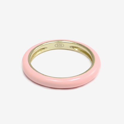 Peach Jelly 14K Gold Plated Sterling Silver Enamel Stacking Ring