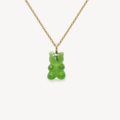 Lime Quartz Gummy Bear Necklace