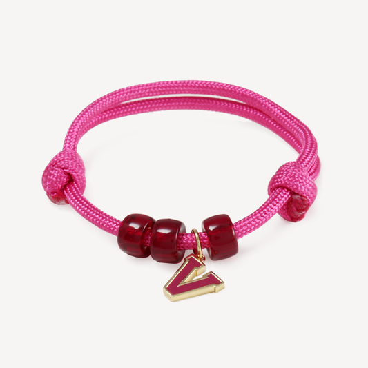 Pink V Charm Paracord Bracelet