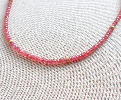 Pink Sapphire Gemstone Necklace