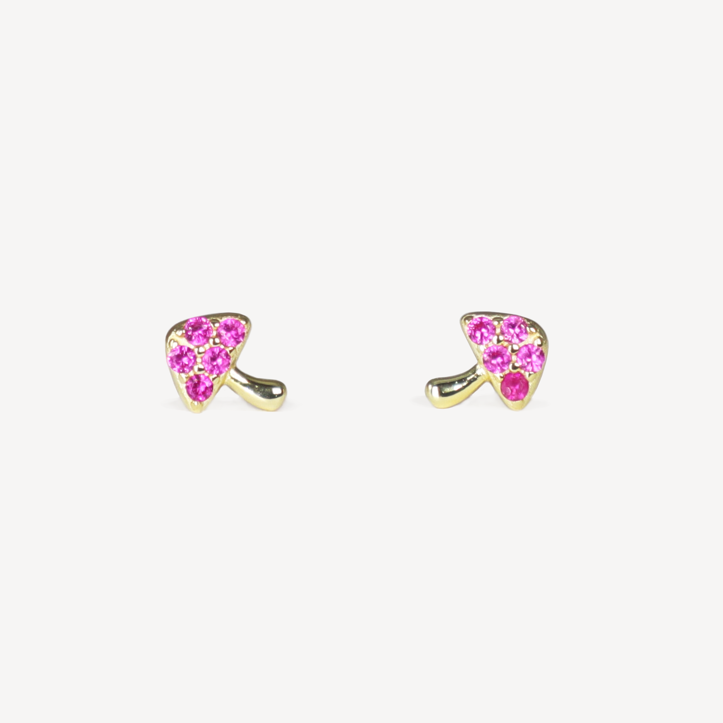 Pink Pave Mini Mushroom Studs