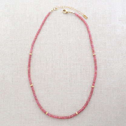 Pink Sapphire Gemstone Necklace