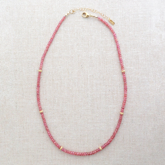 Pink Sapphire Gemstone Necklace
