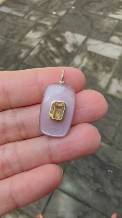 Large Sol Sunstone and Citrine Pendant (No Chain)
