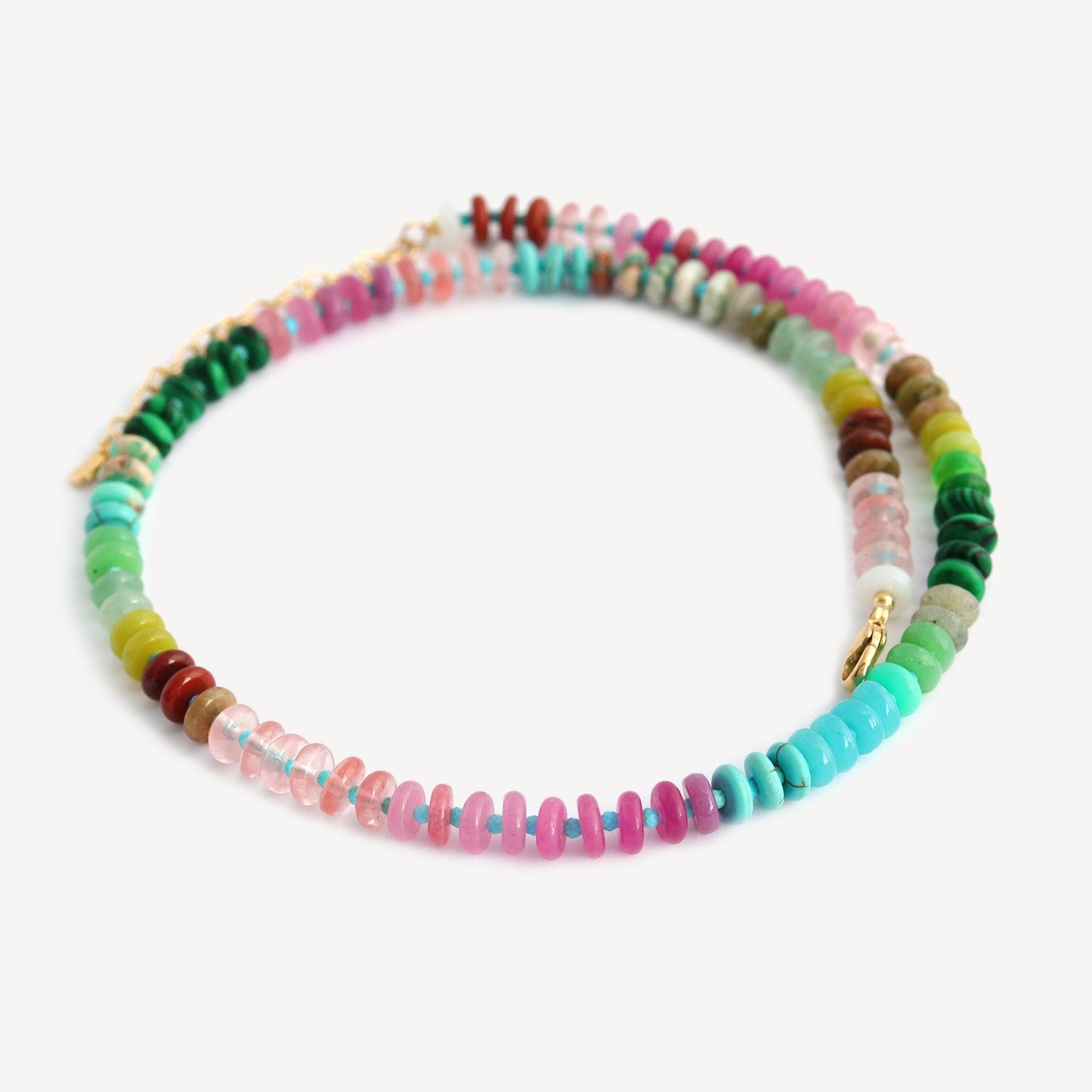 Rainbow Rondelle Disc Necklace