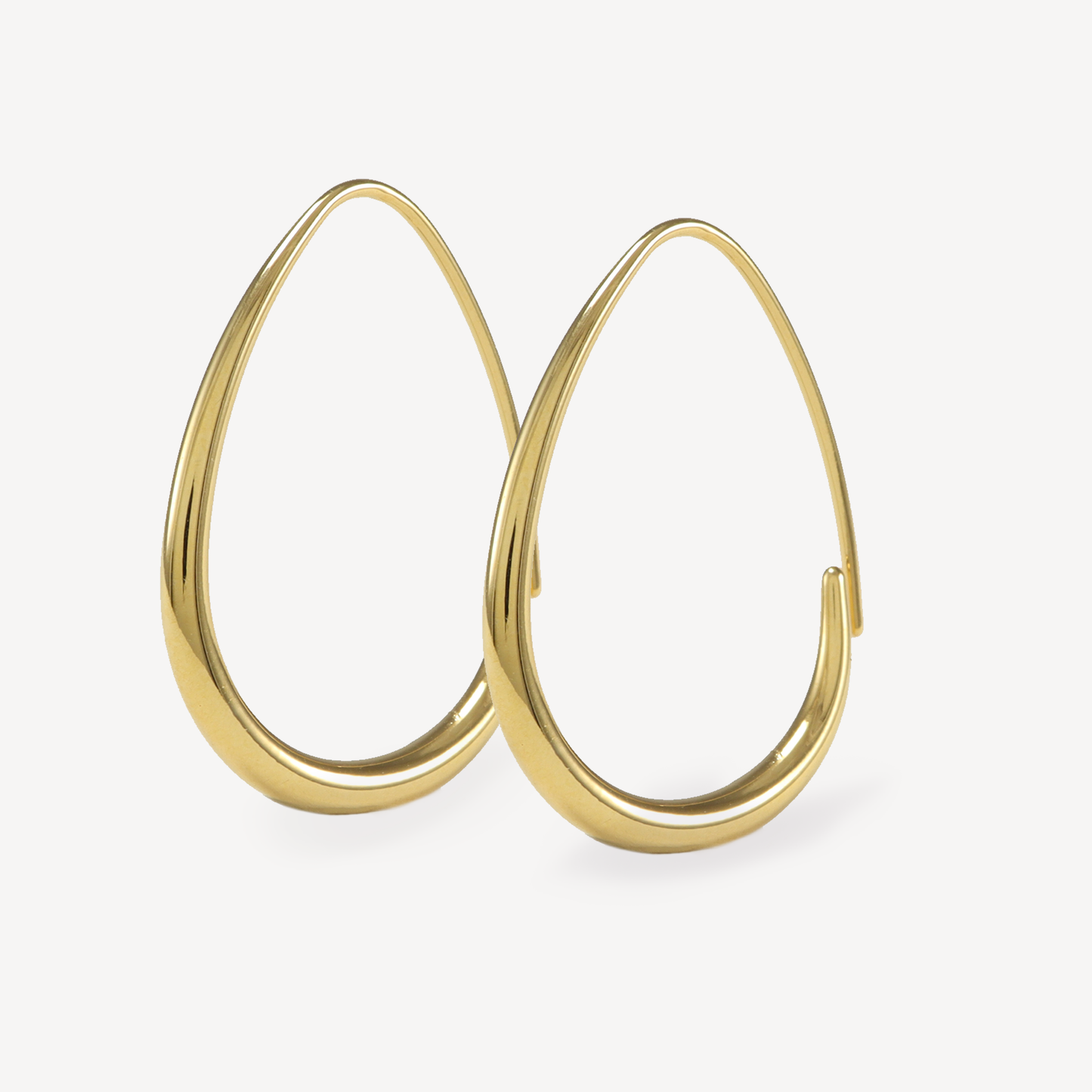 Gold Aero Threader Hoops