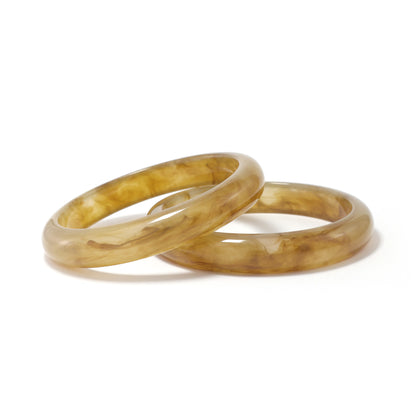 Acacia Marbled Resin Duo Bangle Set