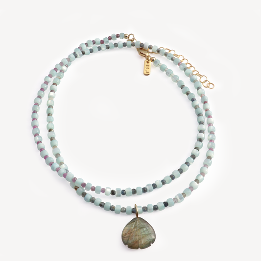 Palma Labradorite Shell Necklace