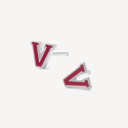 Verona Letterman Stud Earrings