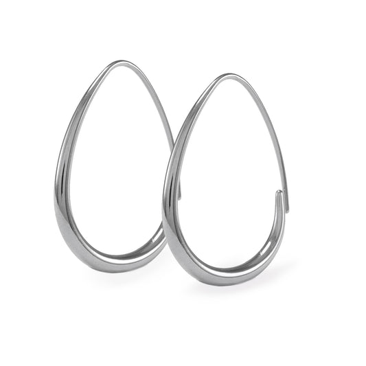 Silver Aero Threader Hoops