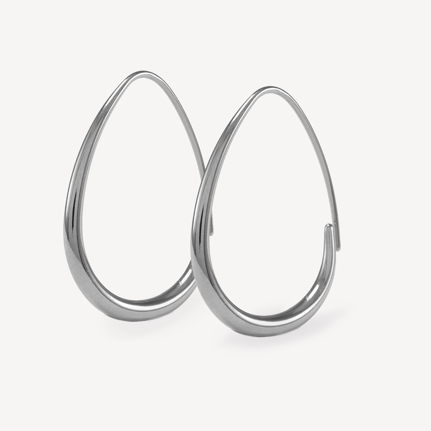 Silver Aero Threader Hoops