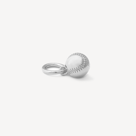 Silver Mae Mini Baseball Charm (No Chain)