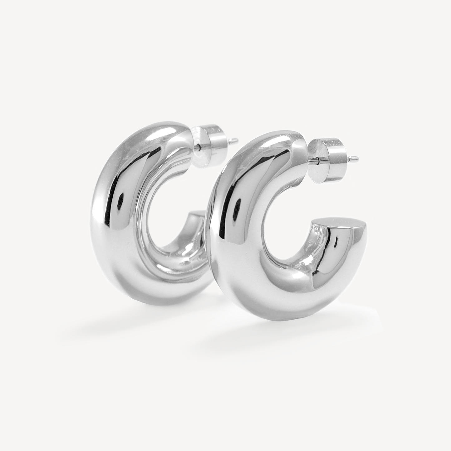 Silver Platform Chubby Hoops