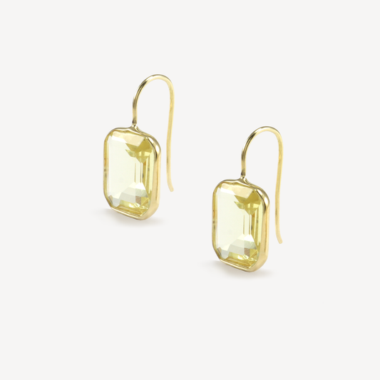 Small Gemma Yellow Hydro Quartz Drop Earrings