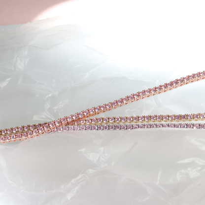 Rose Parker Tennis Bracelet with Pink CZ