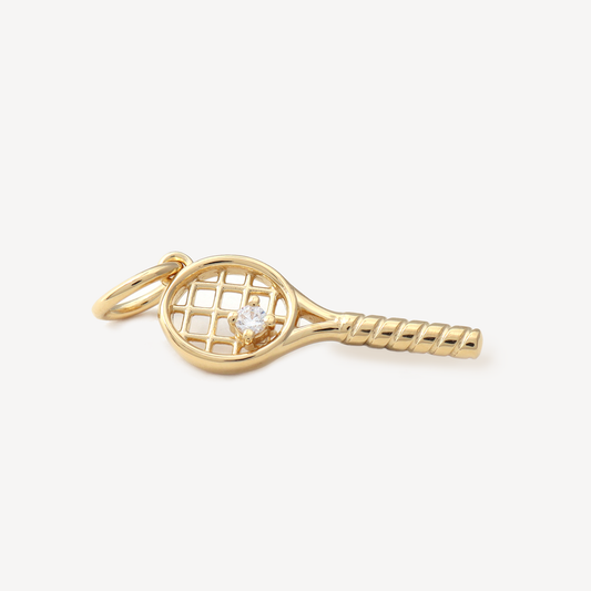 Gold Serena Tennis Charm (No Chain)