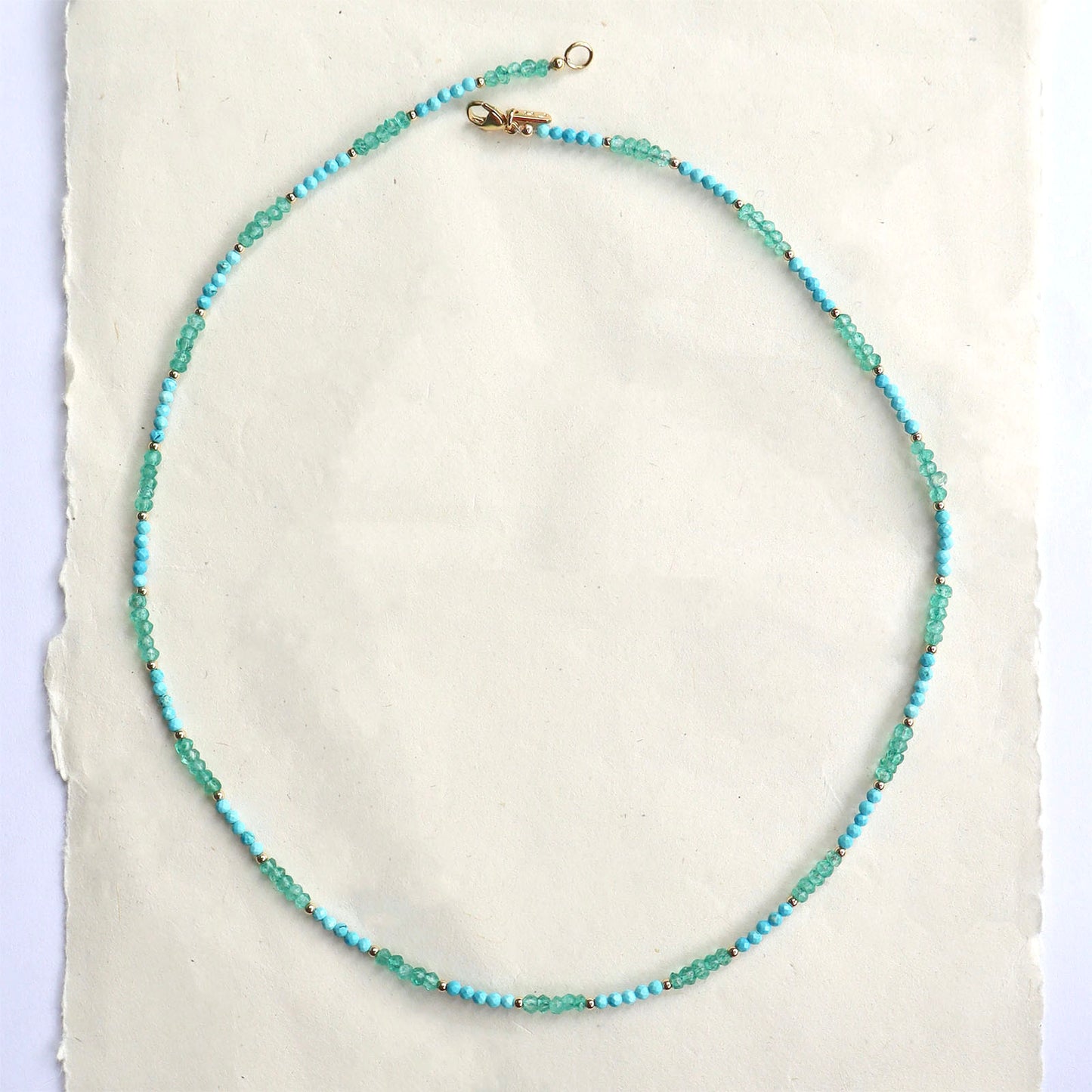 Delicate Turquoise and Green Aventurine Gemstone Necklace
