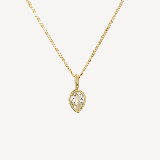 April White Topaz Birthstone Necklace